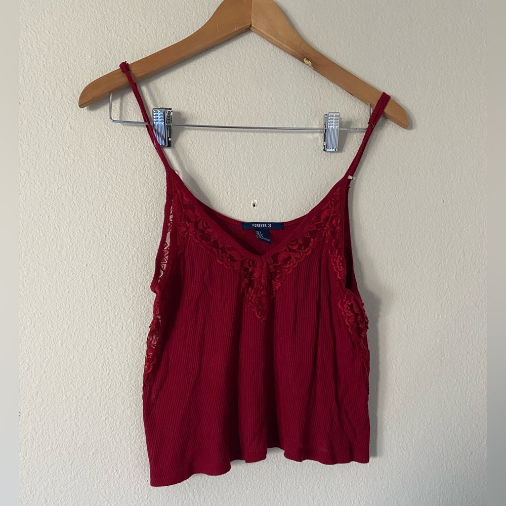 Lace trim top